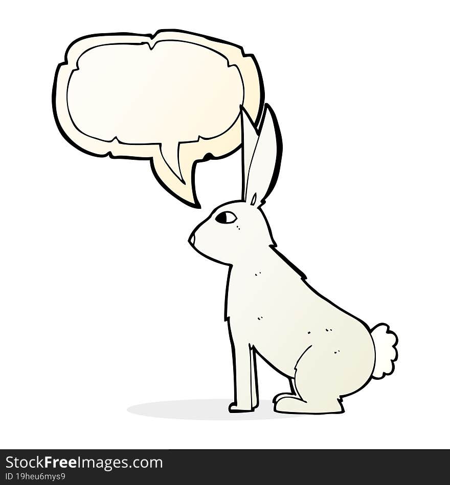 cartoon rabbit with speech bubble