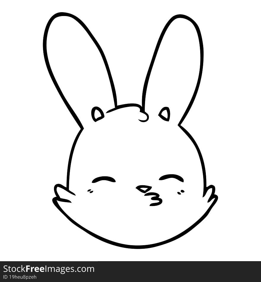 cartoon bunny face considering. cartoon bunny face considering