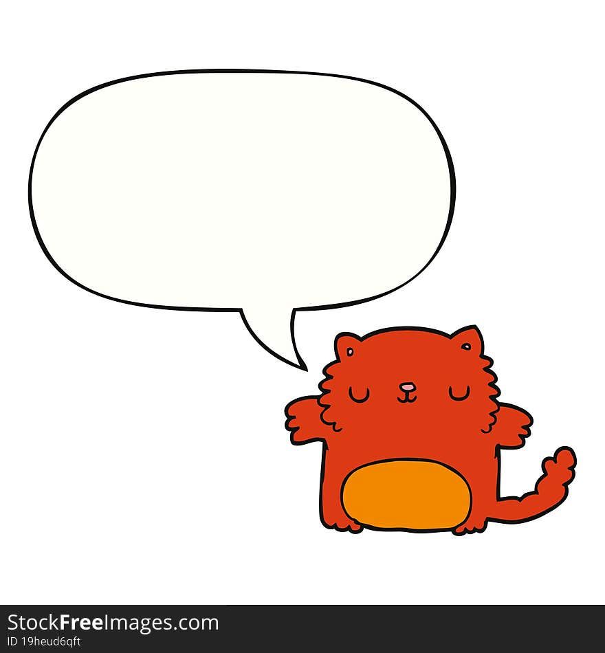 cartoon cat with speech bubble. cartoon cat with speech bubble