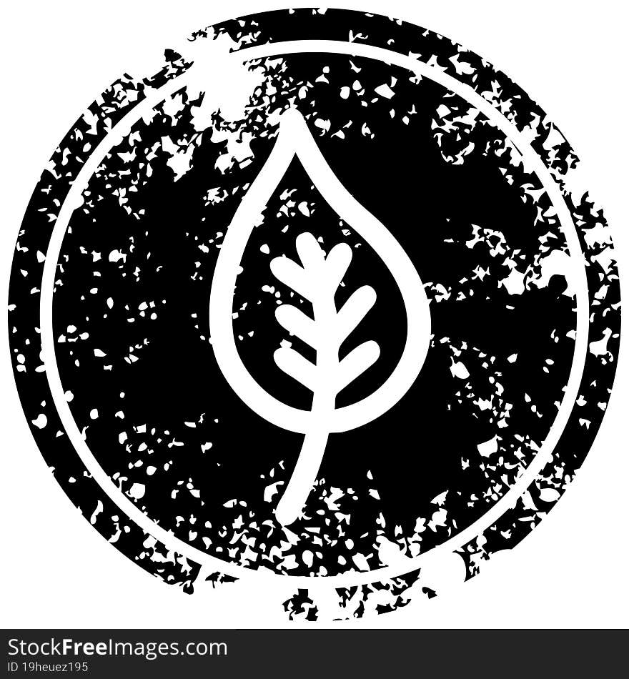 natural leaf distressed icon symbol