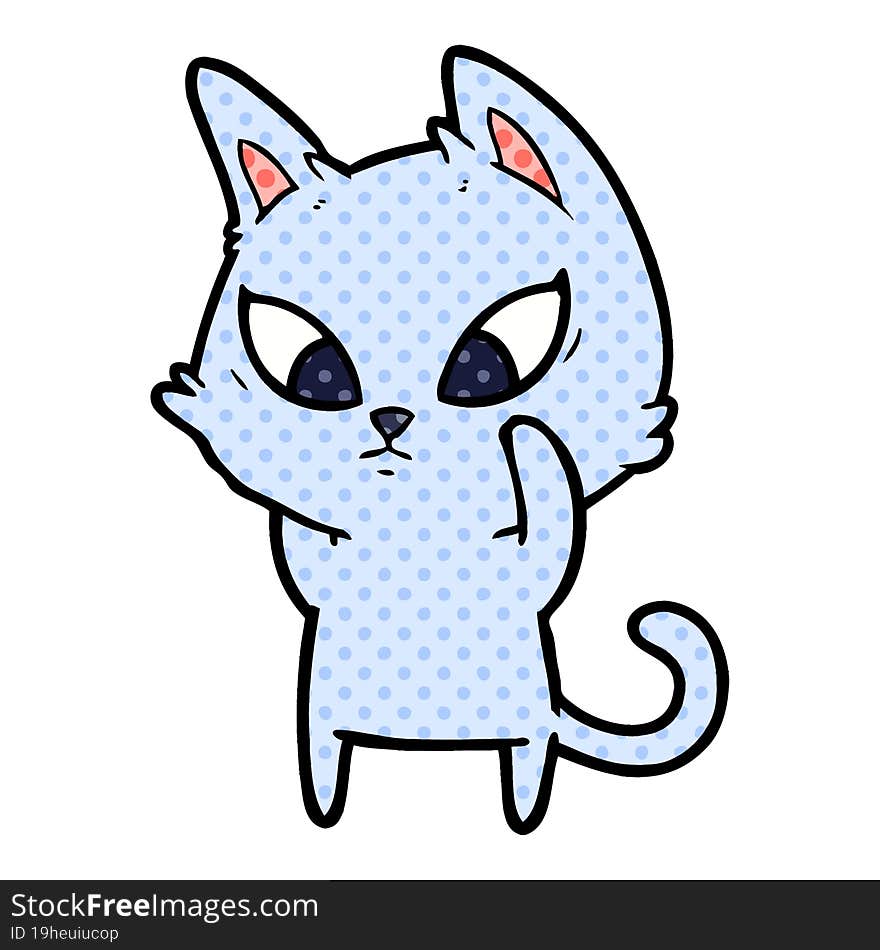 confused cartoon cat. confused cartoon cat