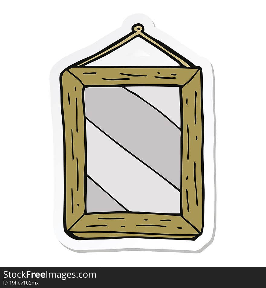 Sticker Of A Cartoon Mirror