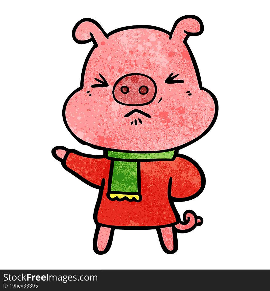 cartoon angry pig. cartoon angry pig