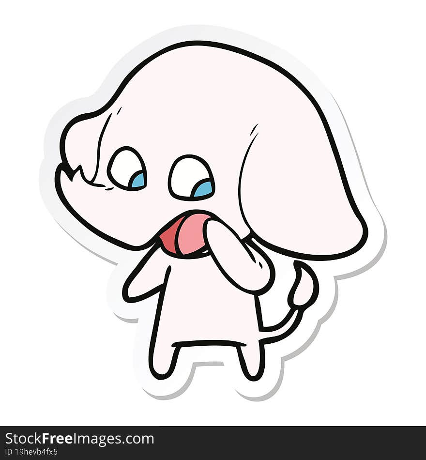 sticker of a cute cartoon elephant