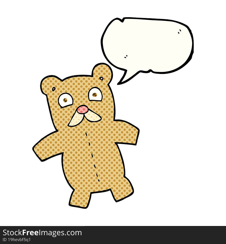 comic book speech bubble cartoon teddy bear