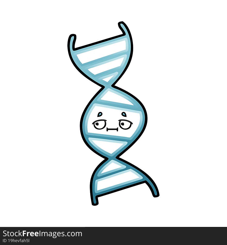 gradient shaded cartoon DNA strand