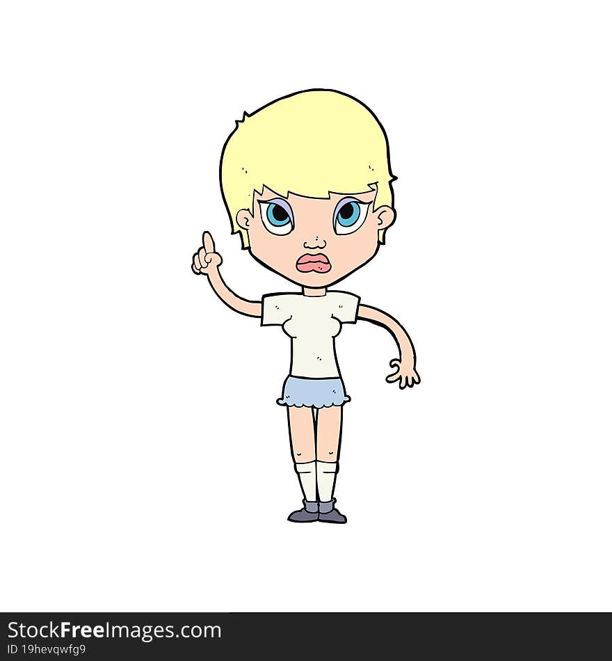 cartoon girl with idea