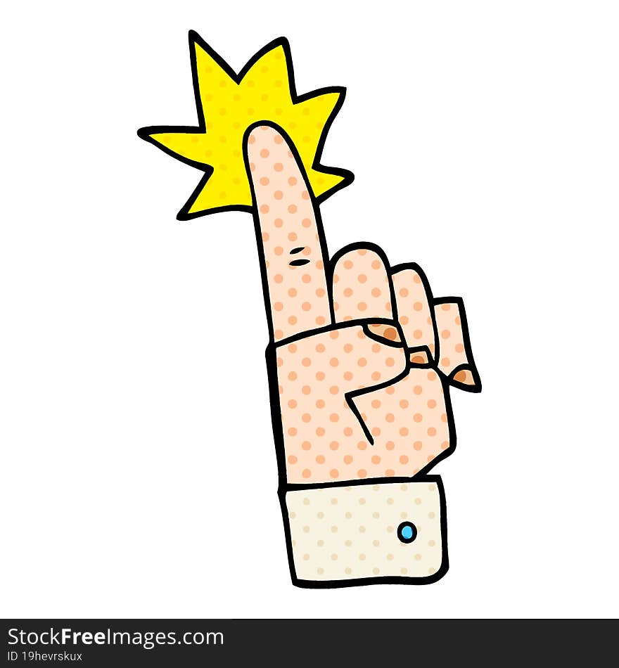 cartoon doodle pointing hand