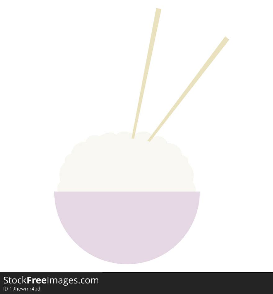 bowl of rice with chopsticks