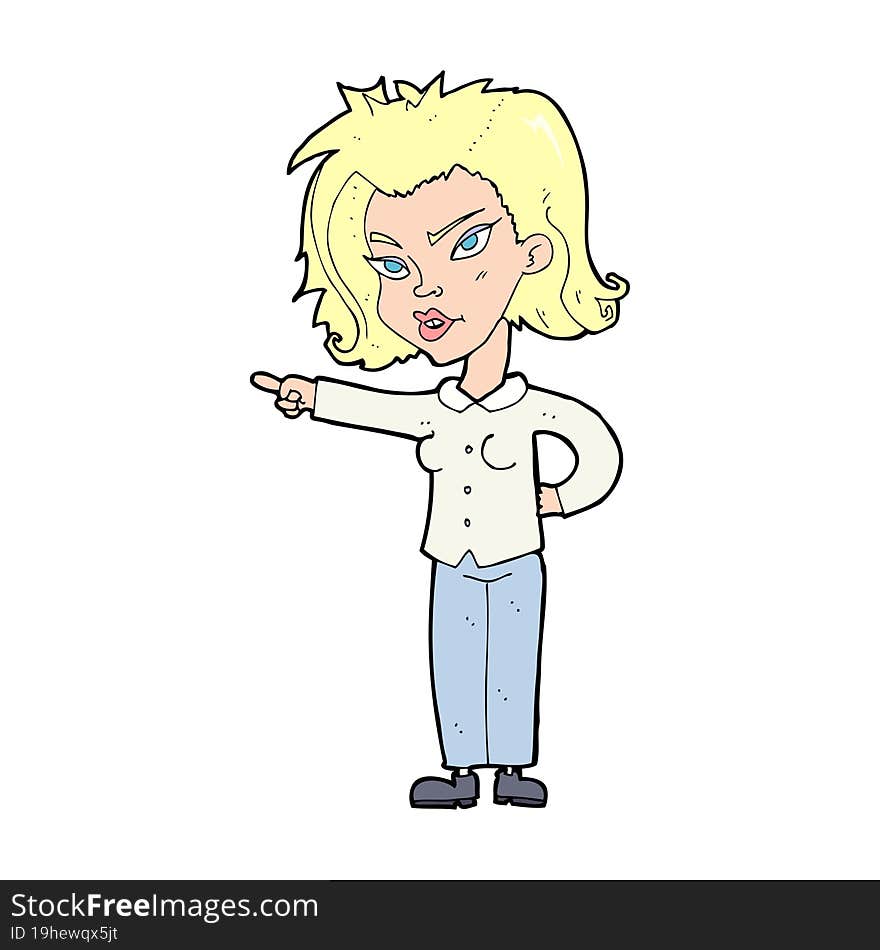 cartoon woman pointing