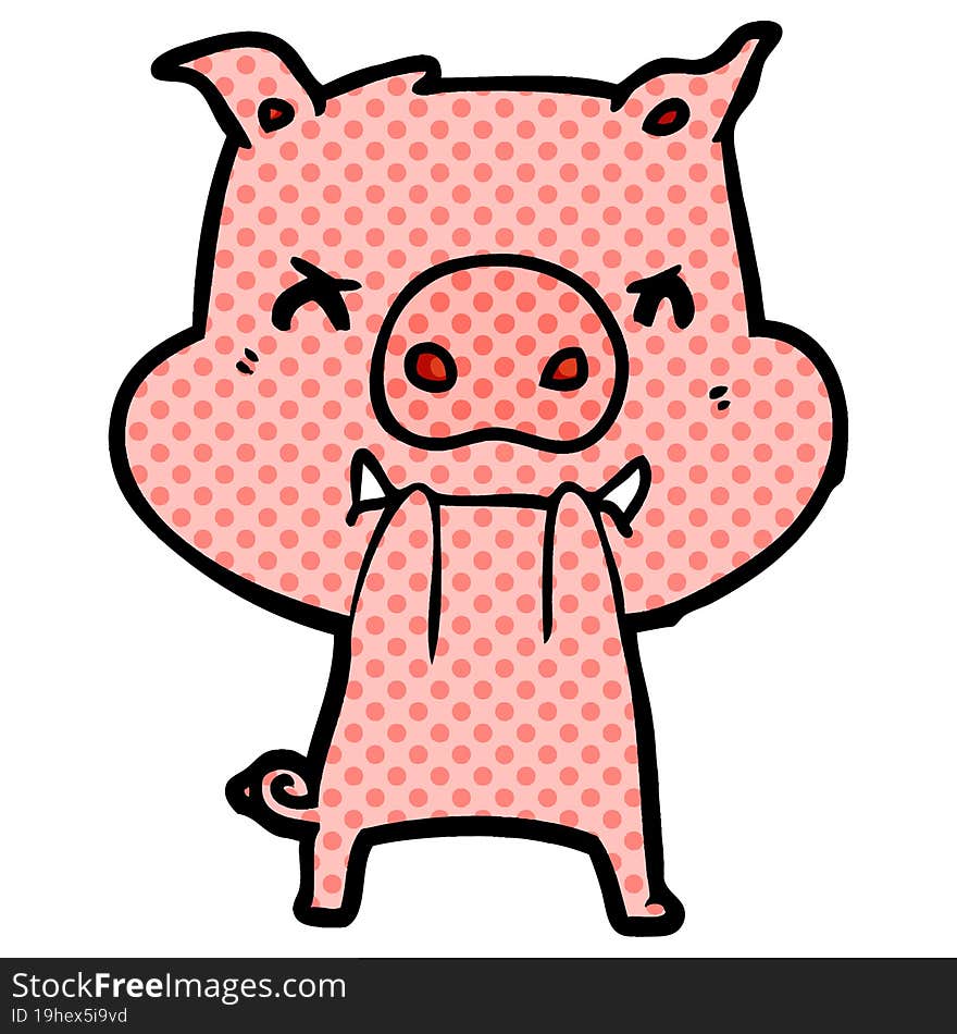 angry cartoon pig. angry cartoon pig