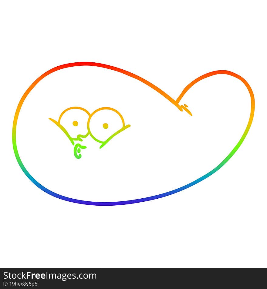 rainbow gradient line drawing of a cartoon gall bladder