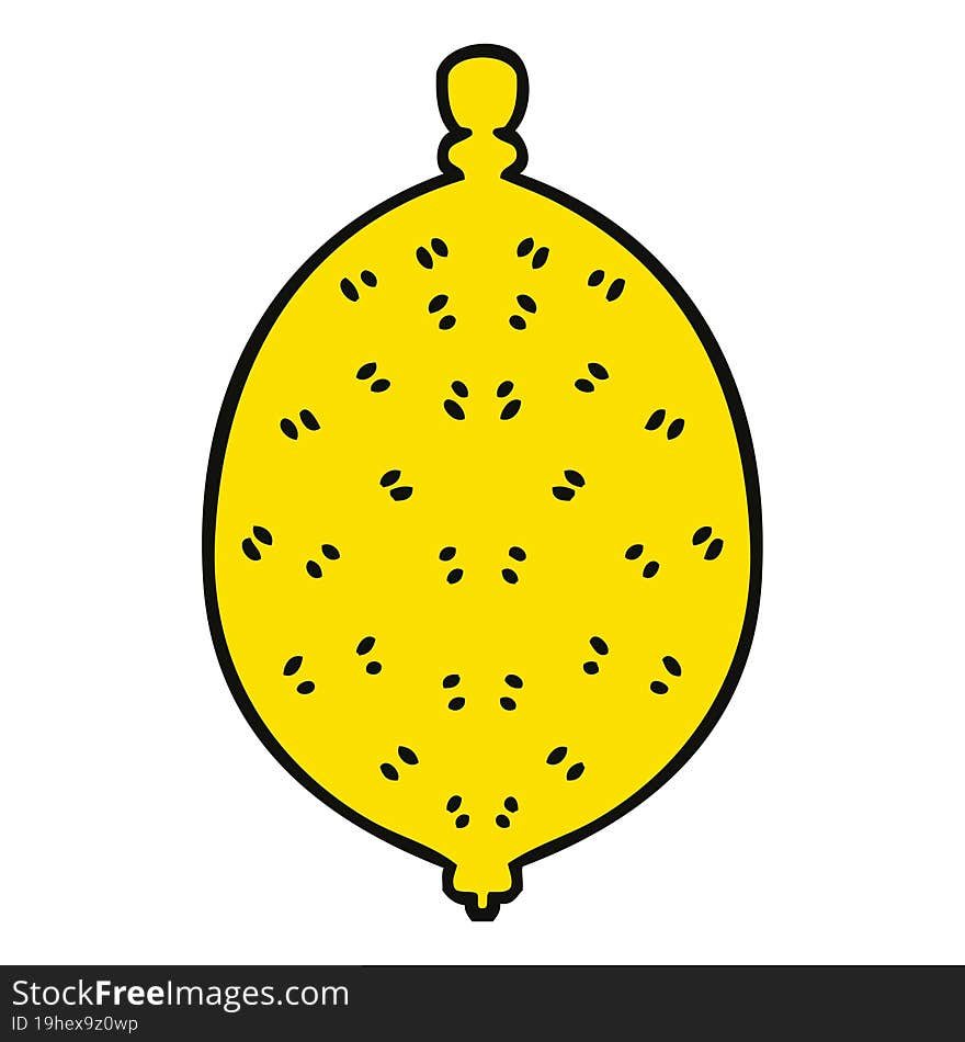 quirky hand drawn cartoon lemon