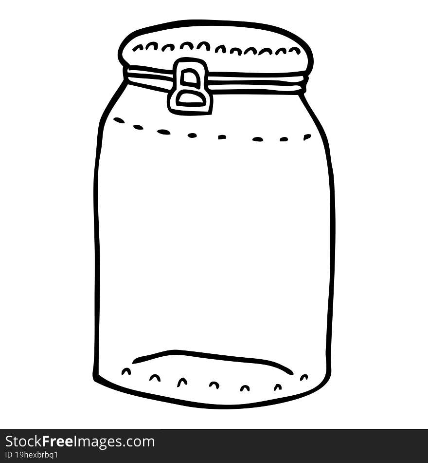 line drawing cartoon glass jar