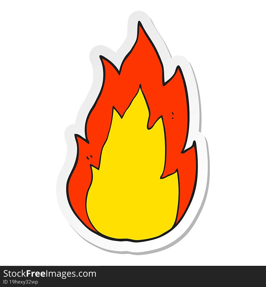 sticker of a cartoon fire