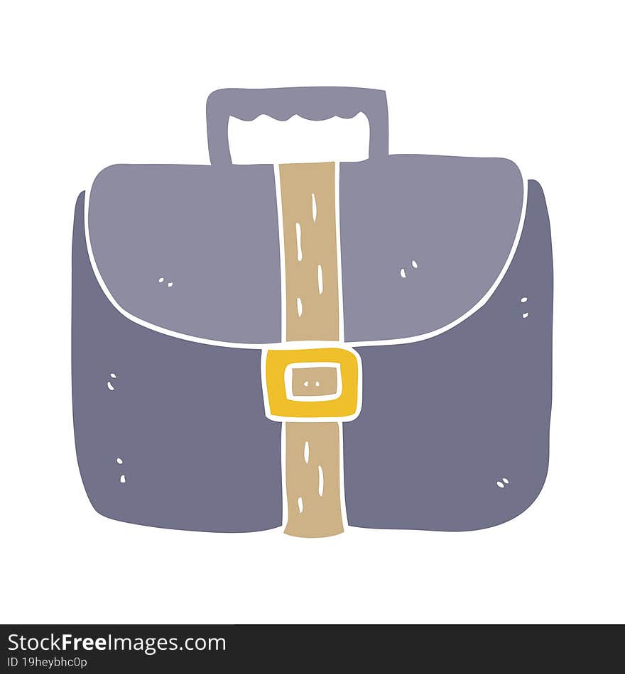 flat color illustration of a cartoon briefcase