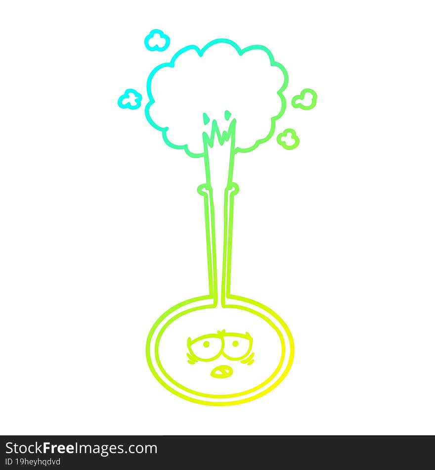 cold gradient line drawing cartoon tired science experiment