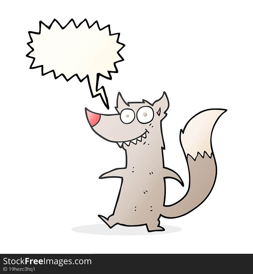 speech bubble cartoon little wolf