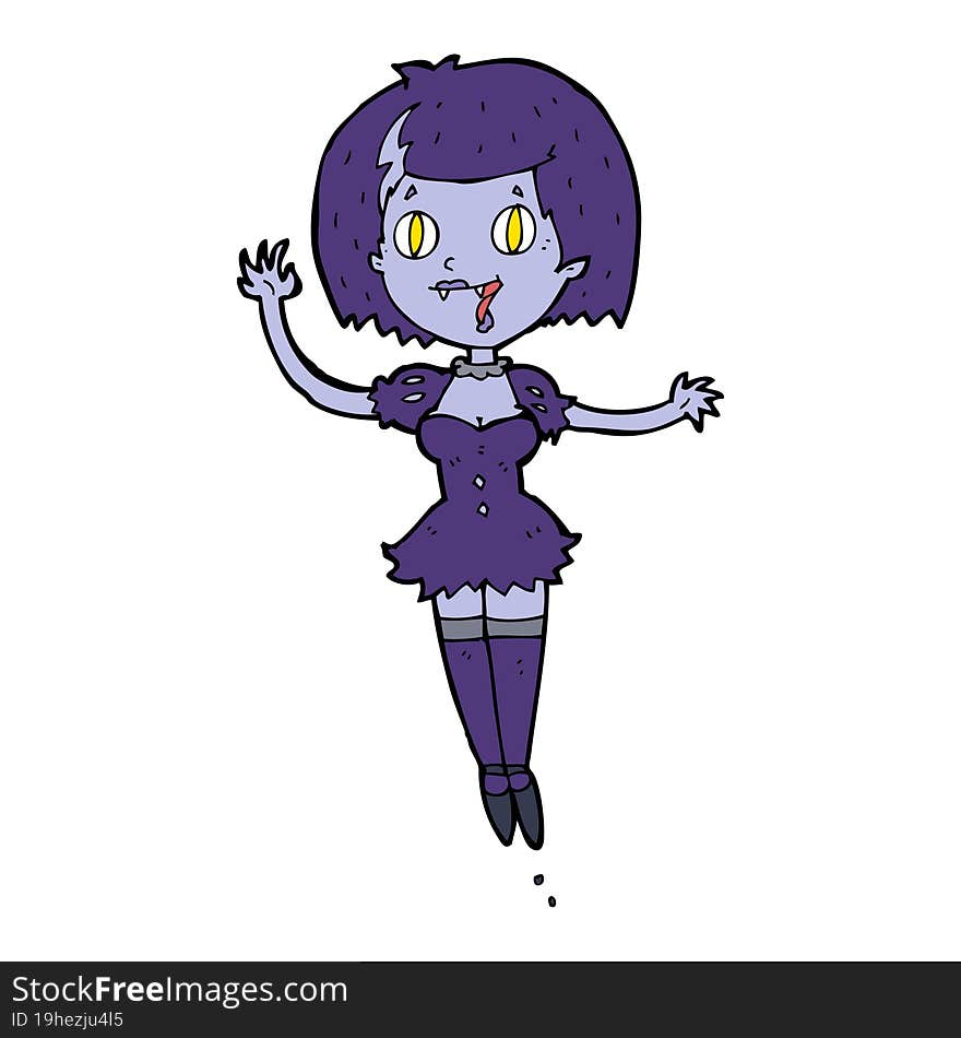 Cartoon Happy Vampire Girl