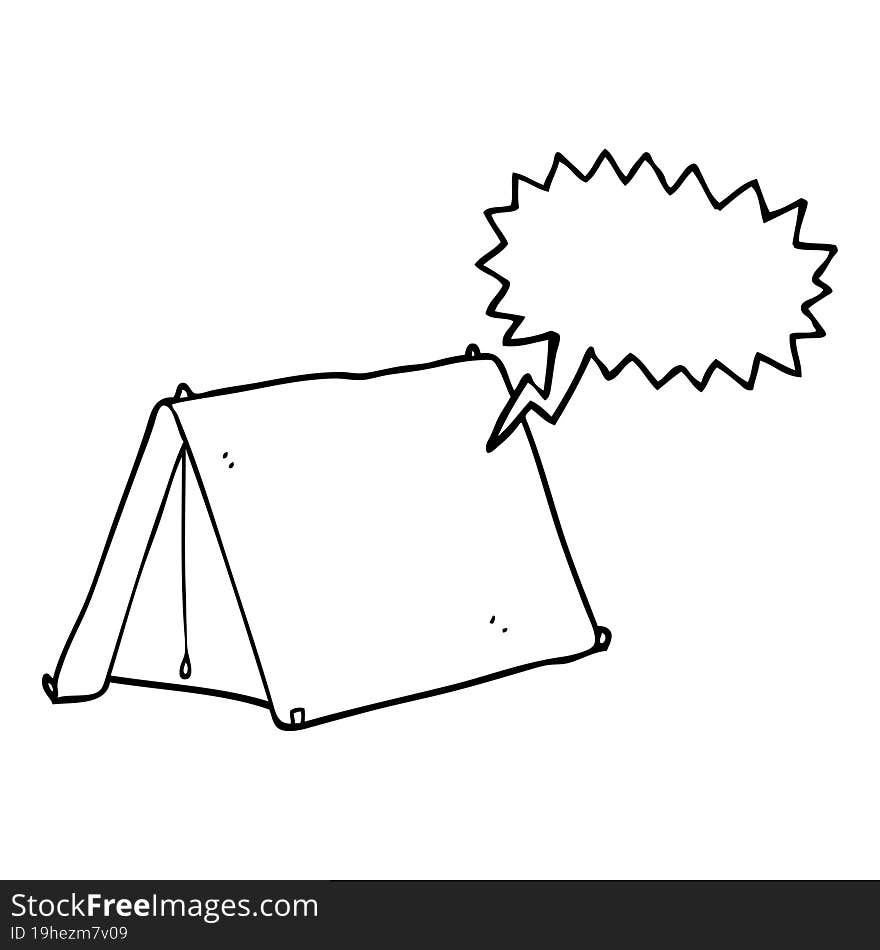 speech bubble cartoon tent