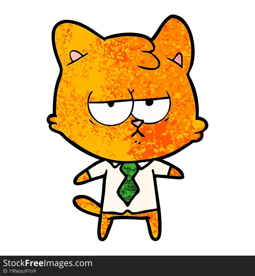 bored cartoon cat. bored cartoon cat