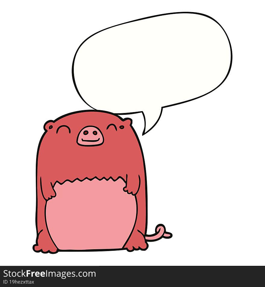 cartoon creature with speech bubble. cartoon creature with speech bubble