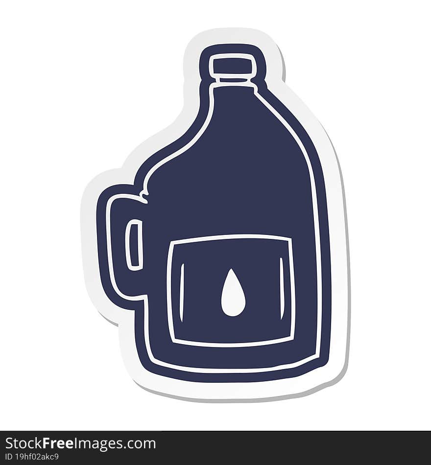 cartoon sticker of a large drinking bottle