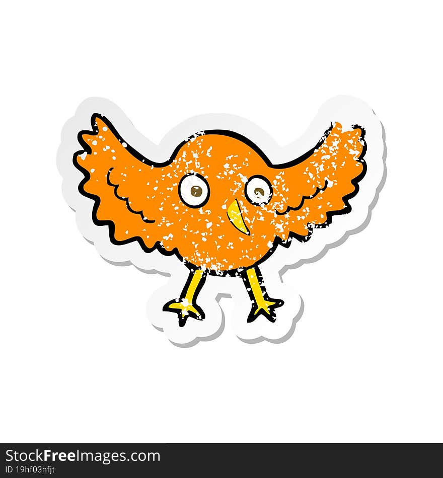 retro distressed sticker of a cartoon bird