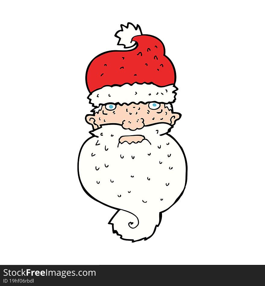 Cartoon Grim Santa Face