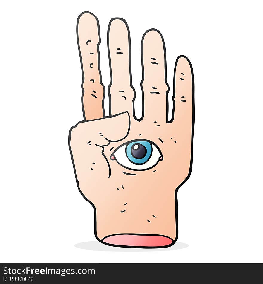 Cartoon Spooky Hand With Eyeball