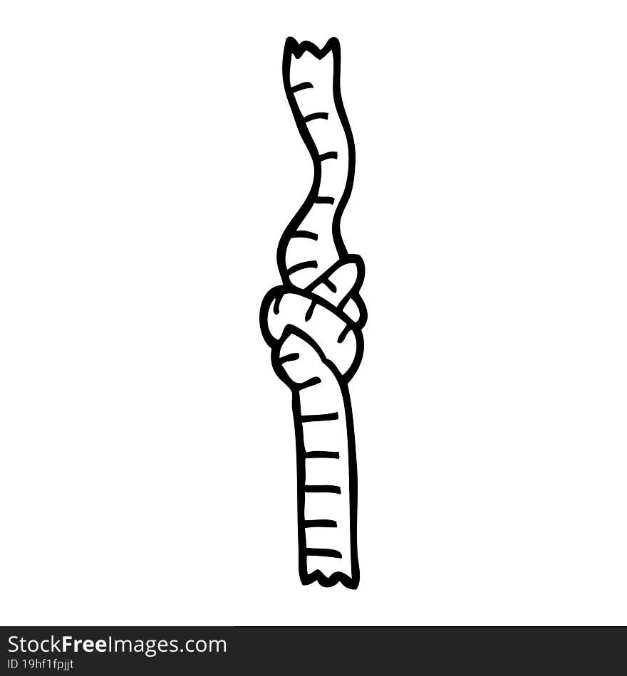 black and white cartoon knotted rope