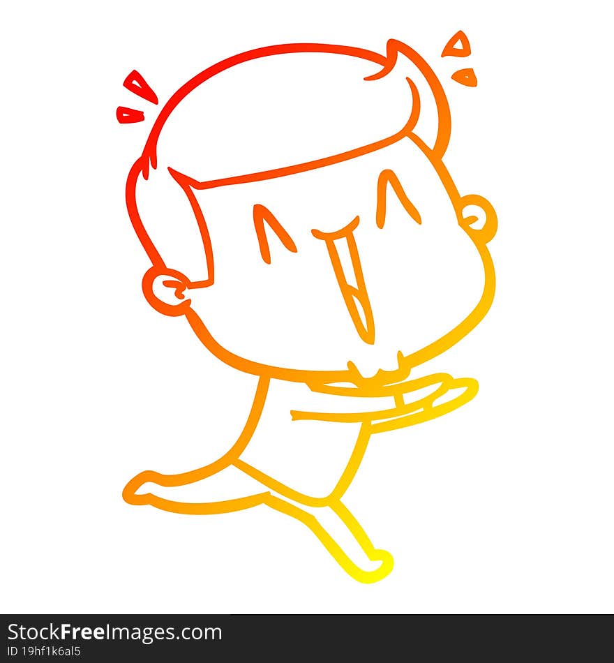 warm gradient line drawing cartoon excited man