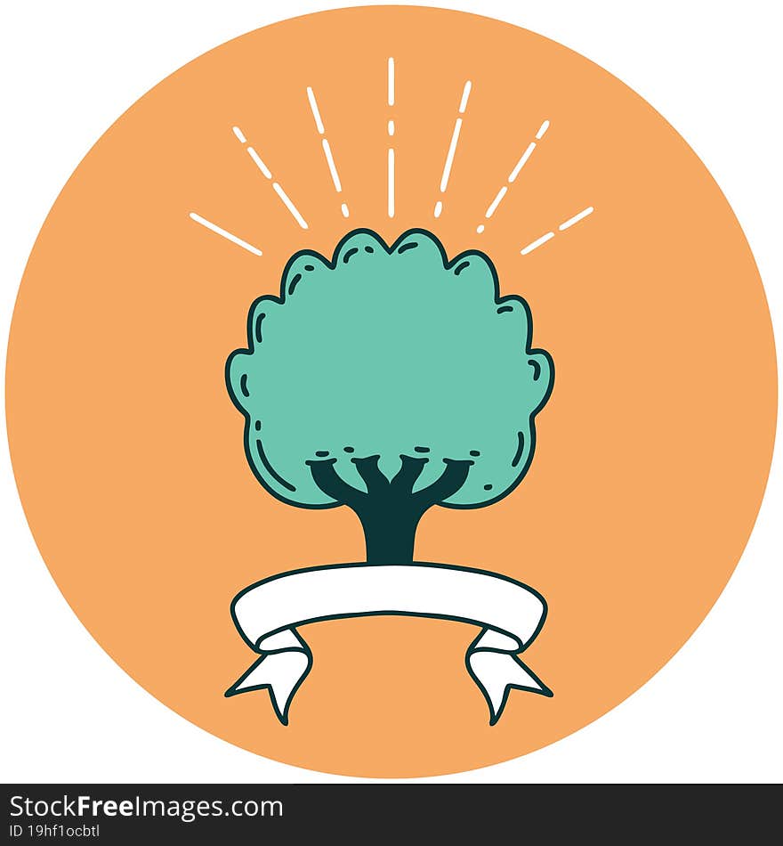 icon of tattoo style tree