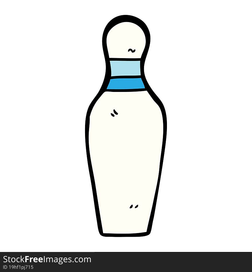 cartoon doodle bowling pin