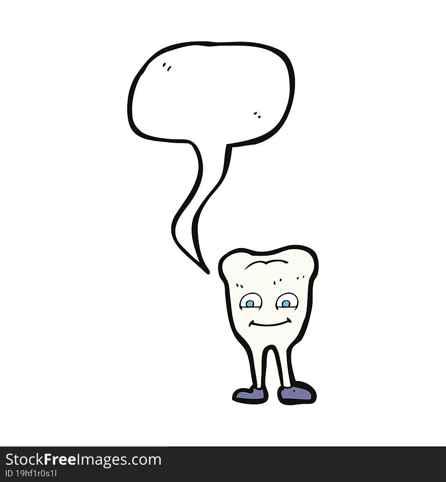 cartoon tooth   with speech bubble