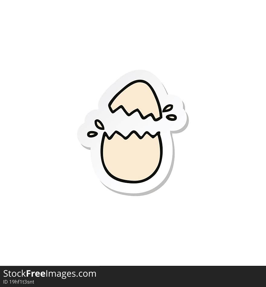 Sticker Of A Hatching Egg Cartoon