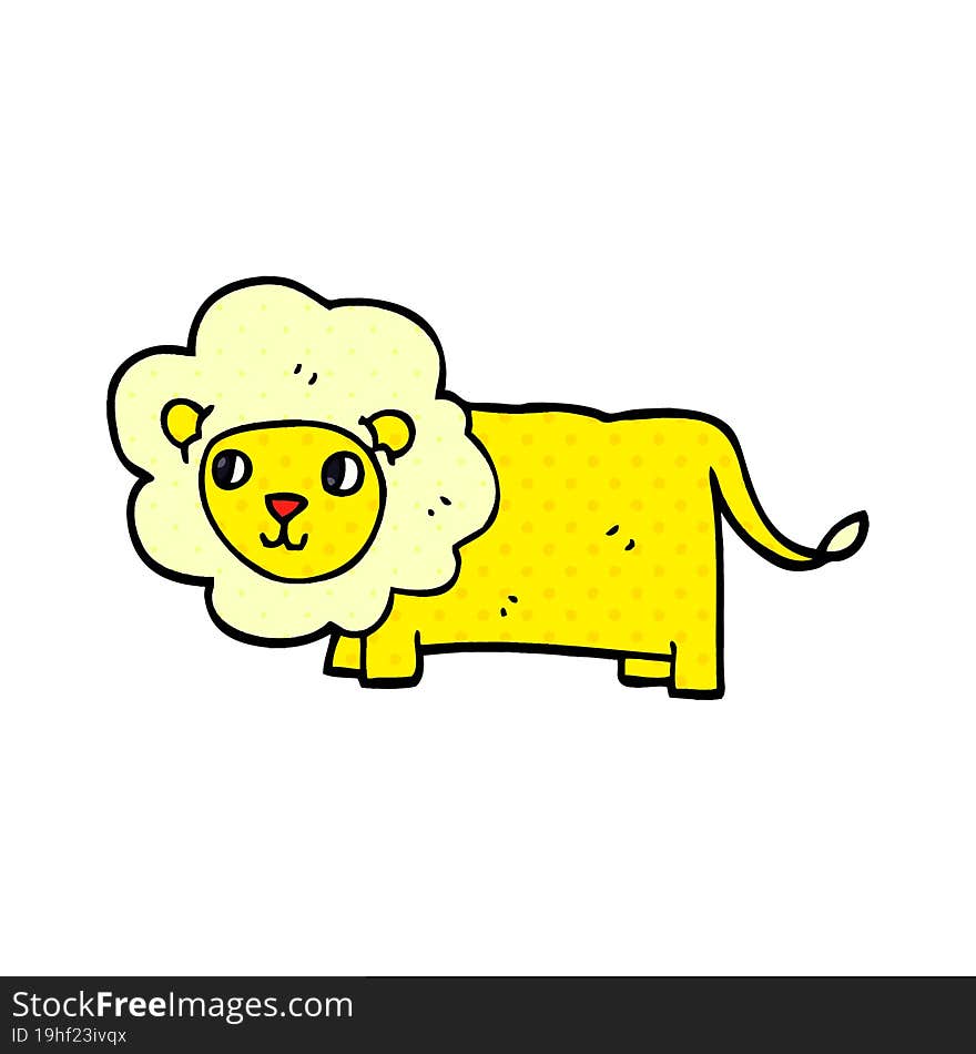 cartoon doodle happy lion