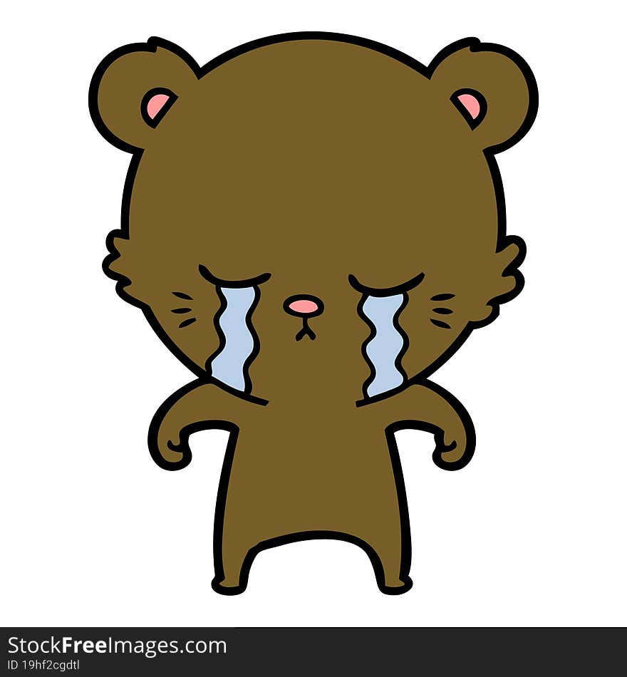 crying cartoon bear. crying cartoon bear