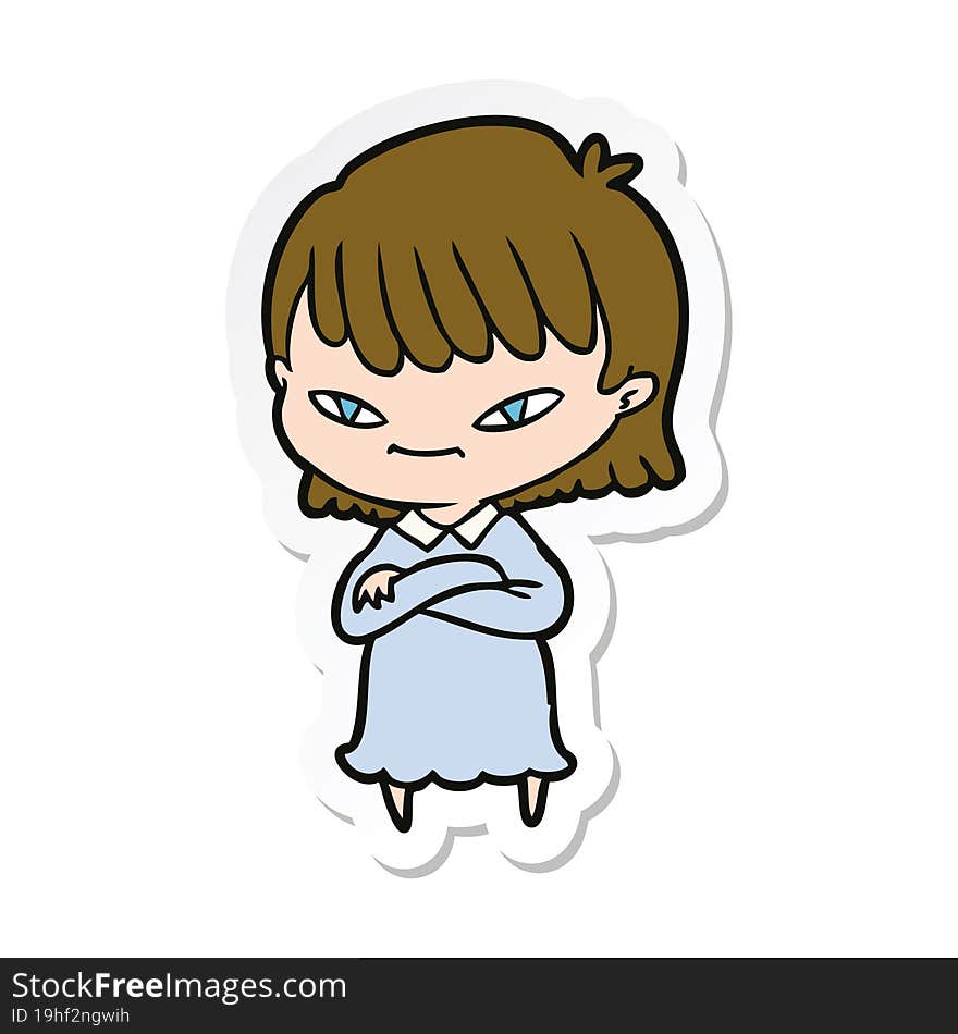 sticker of a cartoon woman