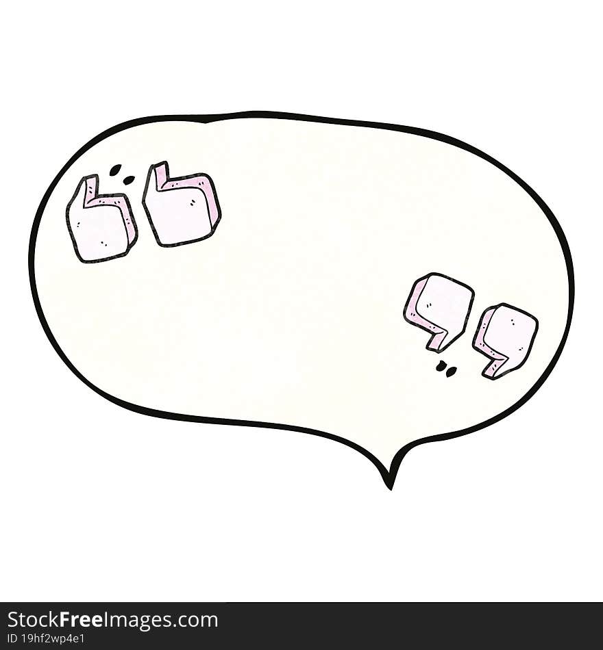 speech bubble textured cartoon quotation marks