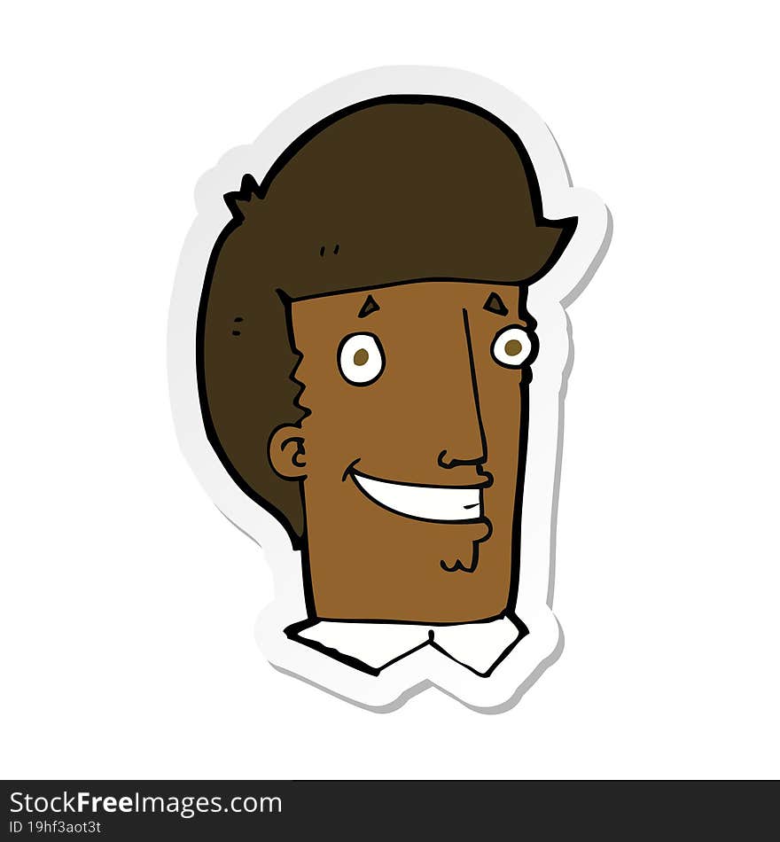 sticker of a cartoon happy man