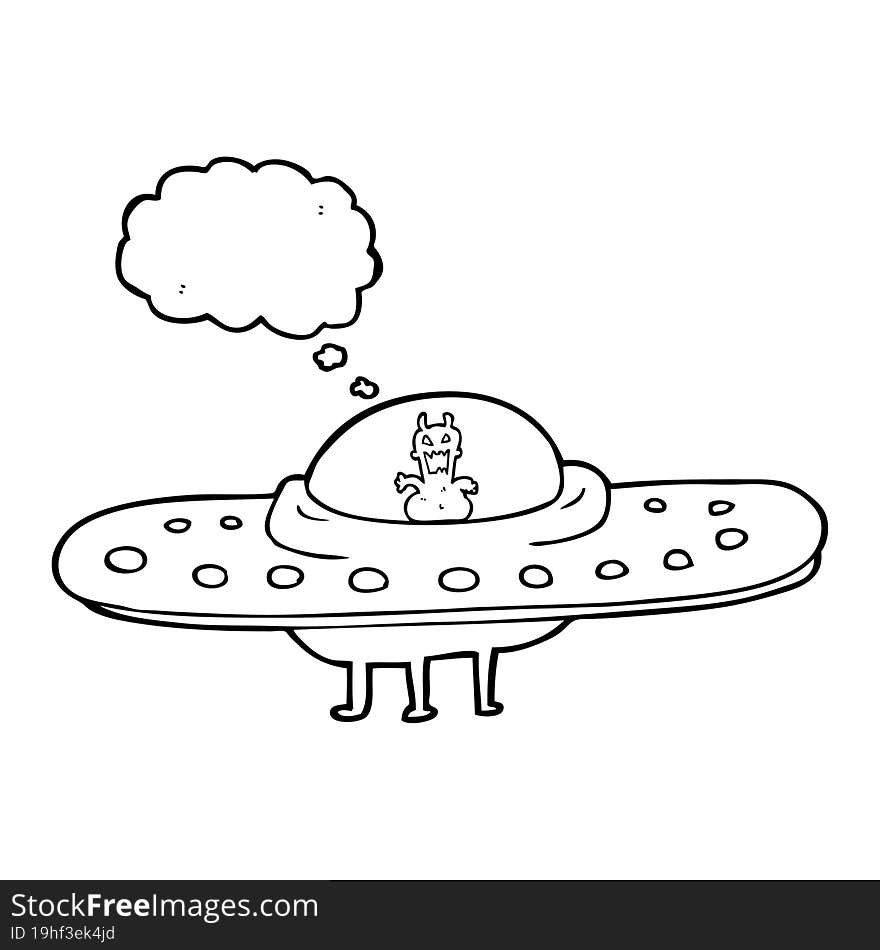 Thought Bubble Cartoon Flying Saucer