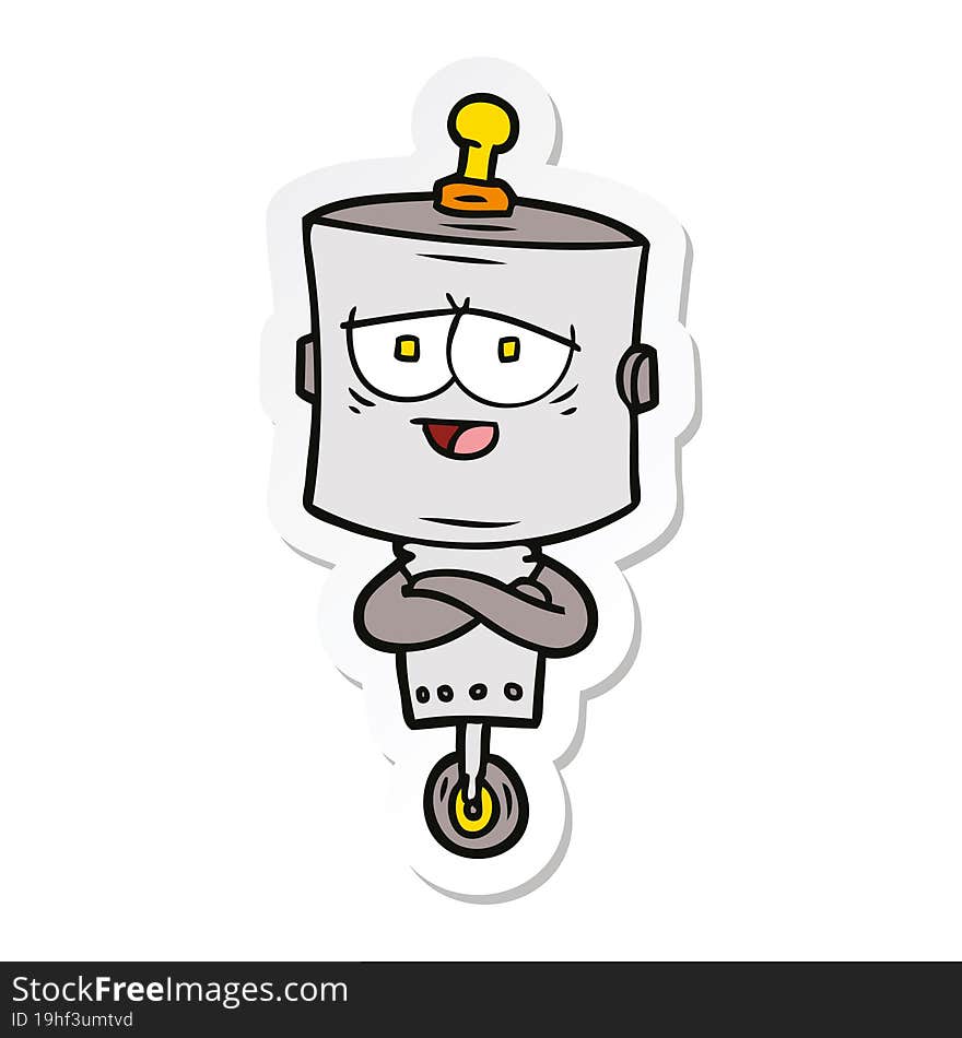 sticker of a cartoon robot