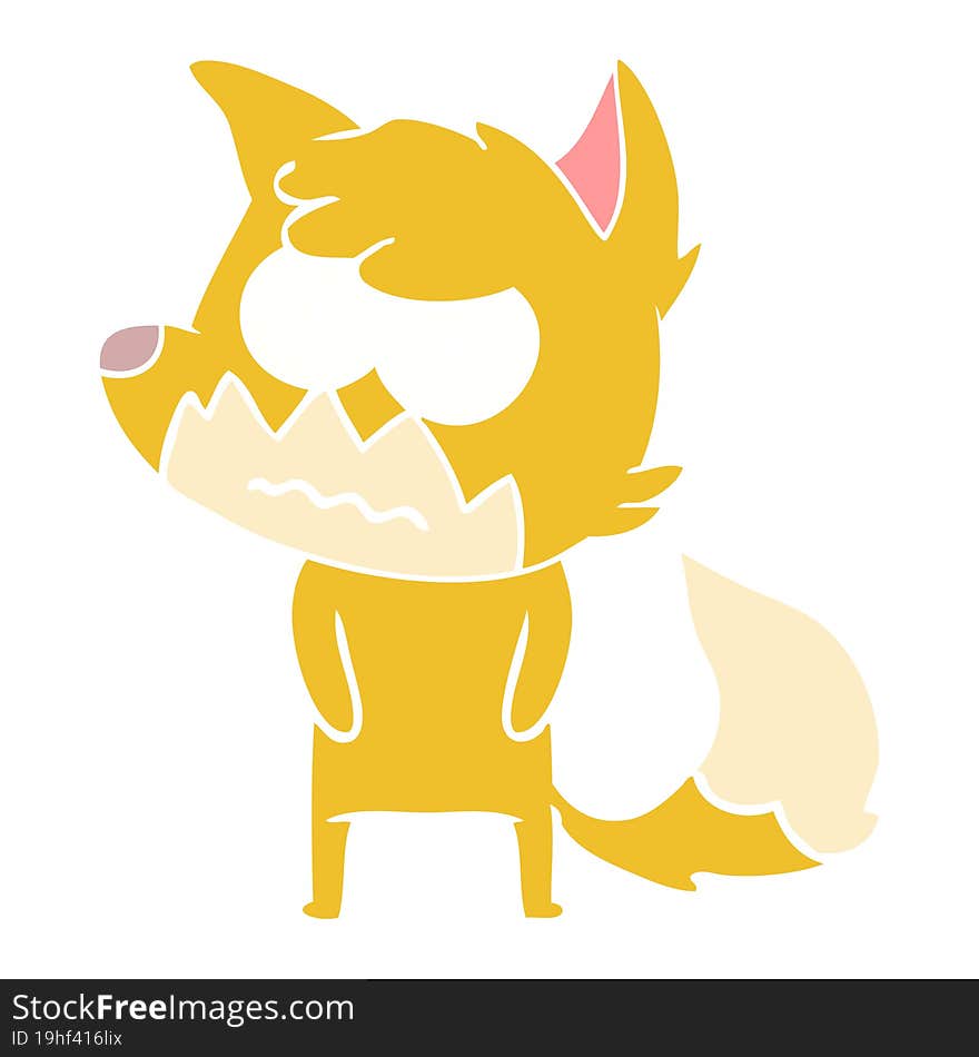 flat color style cartoon annoyed fox