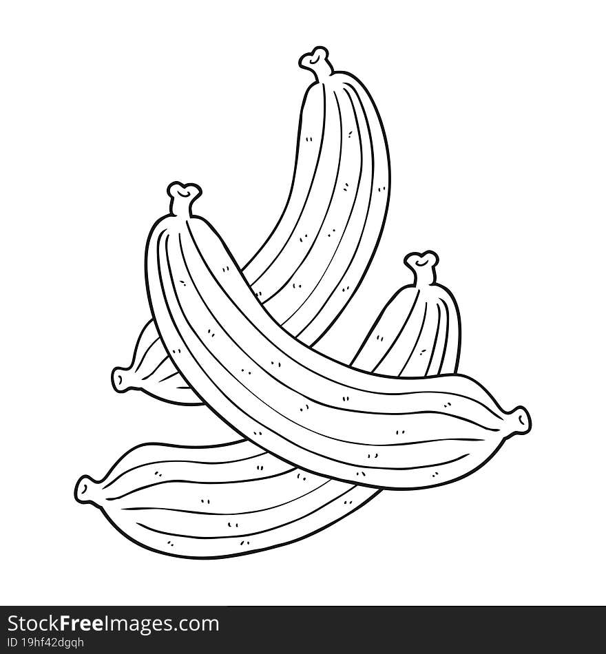 black and white cartoon bananas