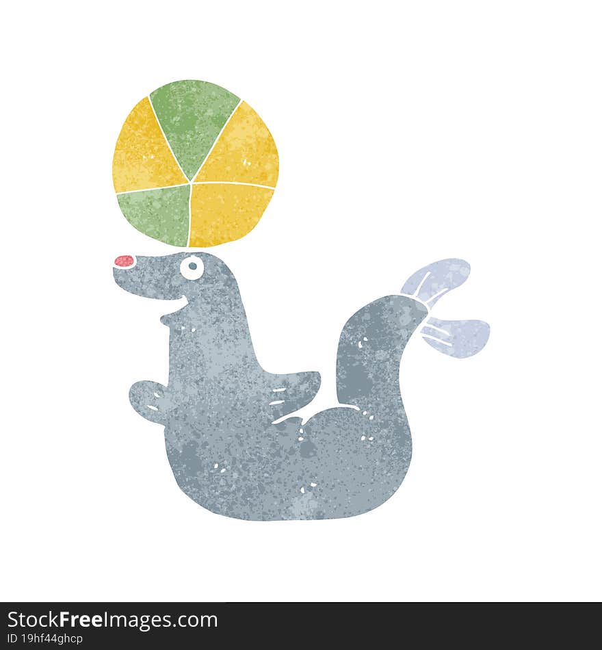 cartoon seal with ball