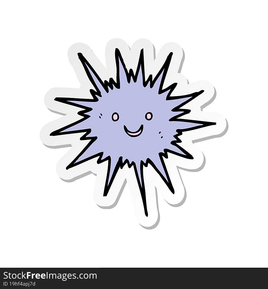 sticker of a cartoon sea urchin