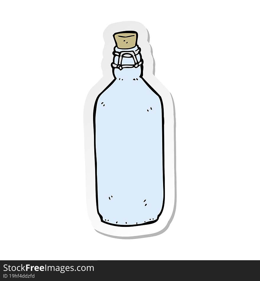 sticker of a cartoon traditional bottle