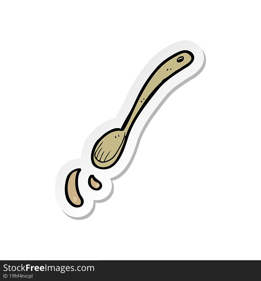 Sticker Of A Cartoon Spoon