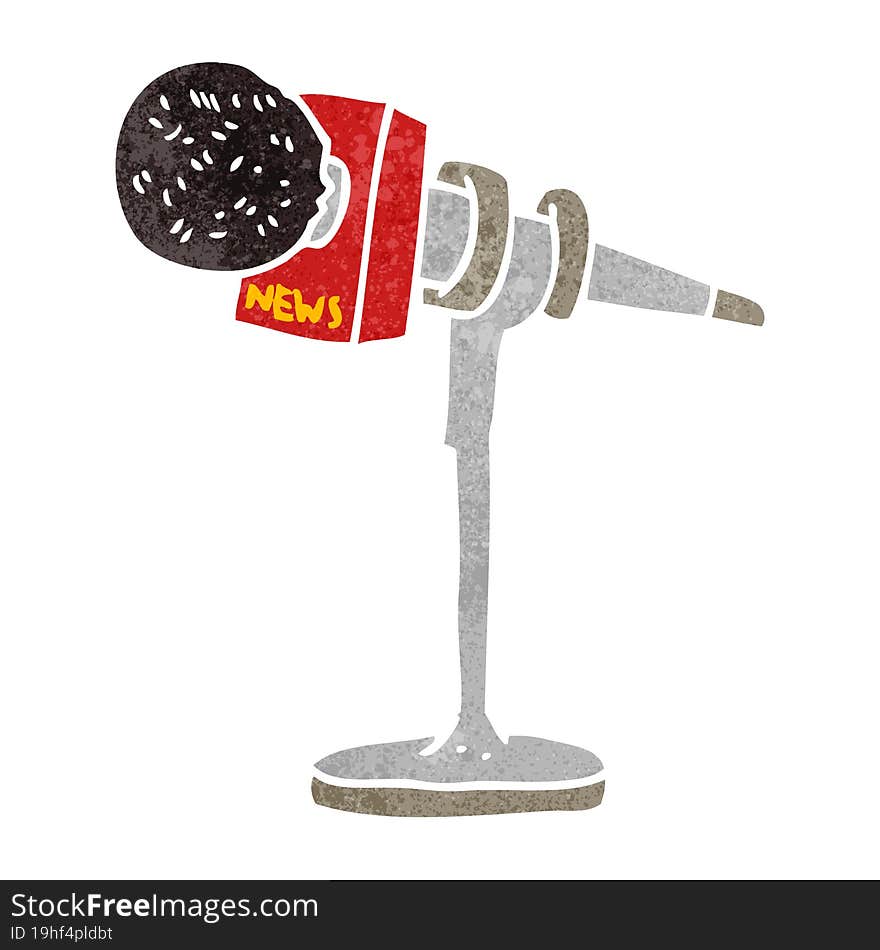 freehand retro cartoon microphone